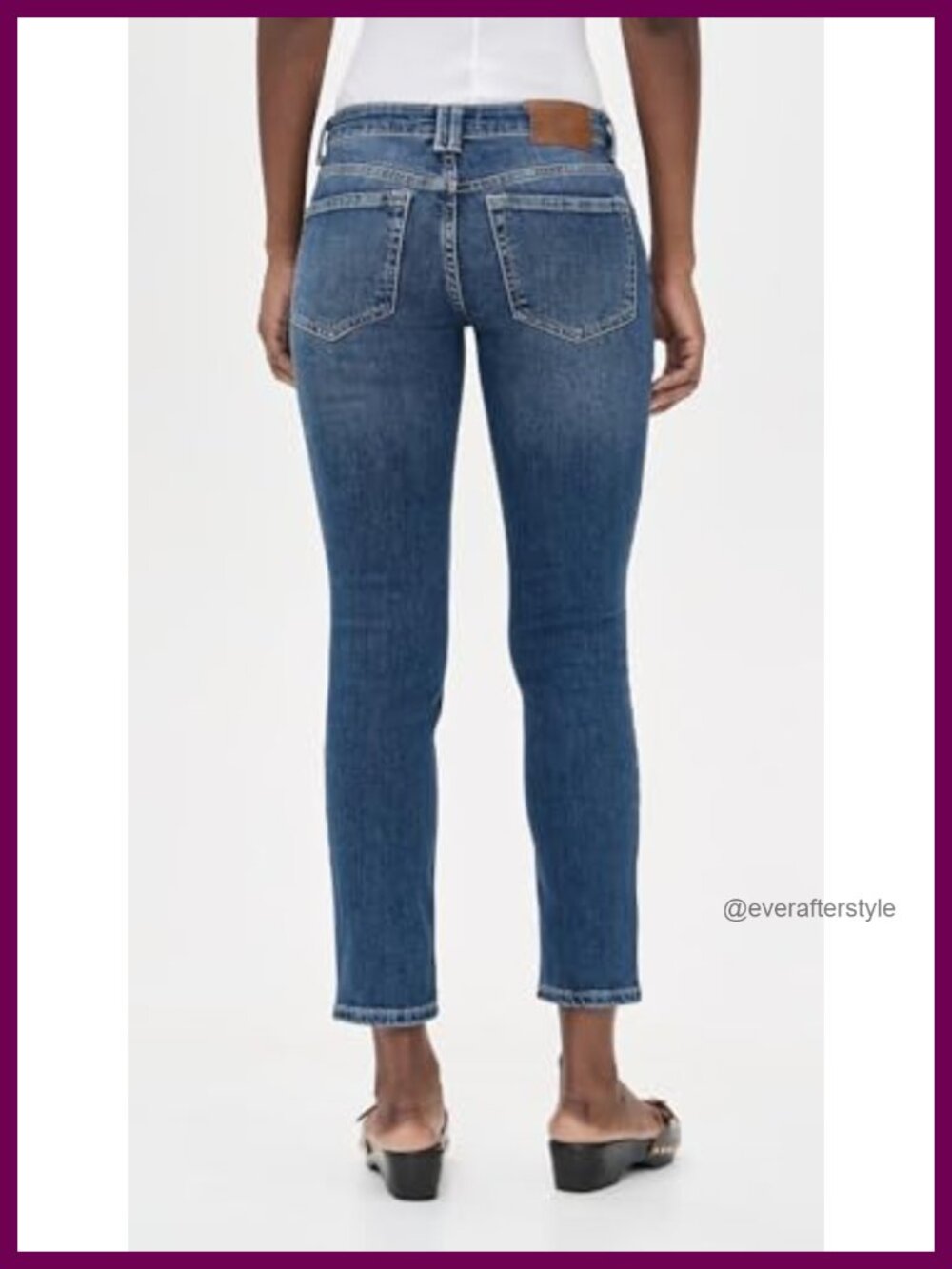 Free People Oracle Low Rise Slim Straight Jeans Mid Rise Rigid Denim - Picture 3 of 5